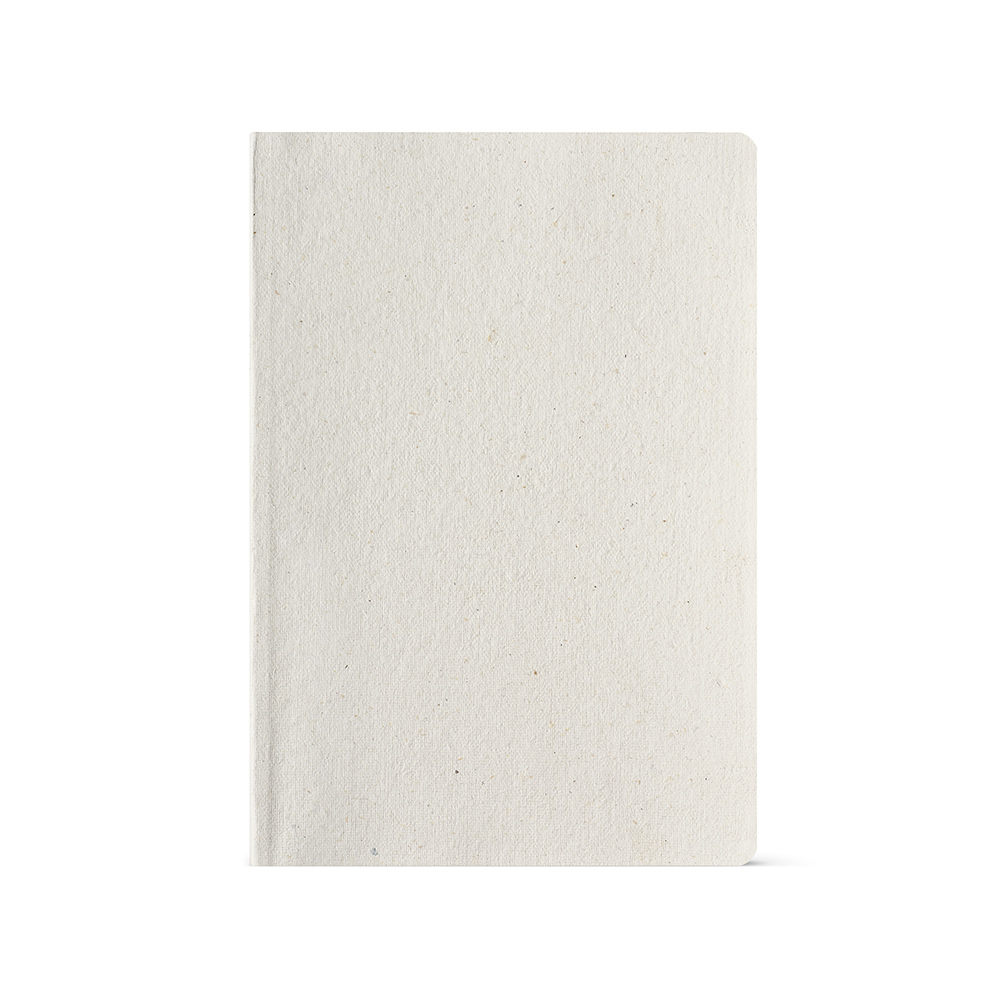 Carnet de notes A5 publicitaire couverture chanvre Austen Blanc pastel